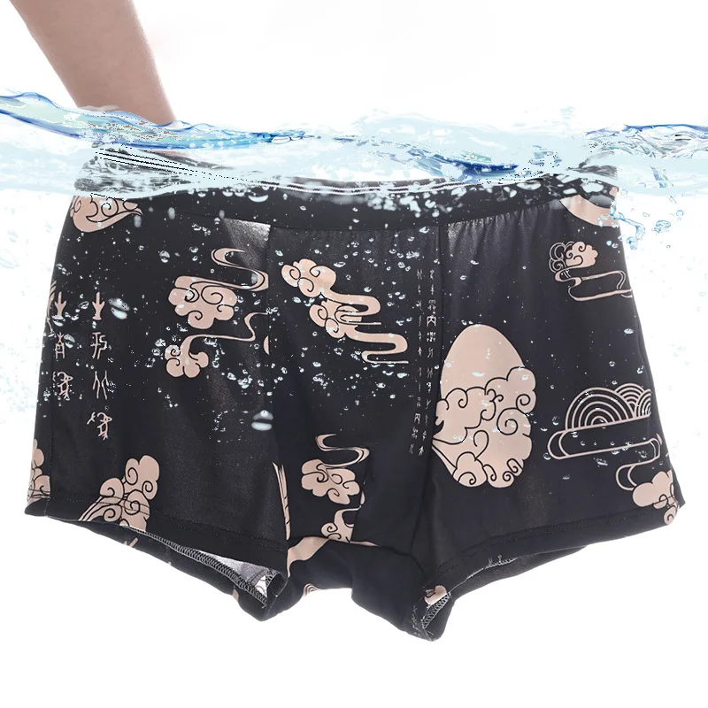 4Pcs Print Men Underwear Boxers Man Pants Antibacterial Breathable Panties Large Size Underpants Male Boxers