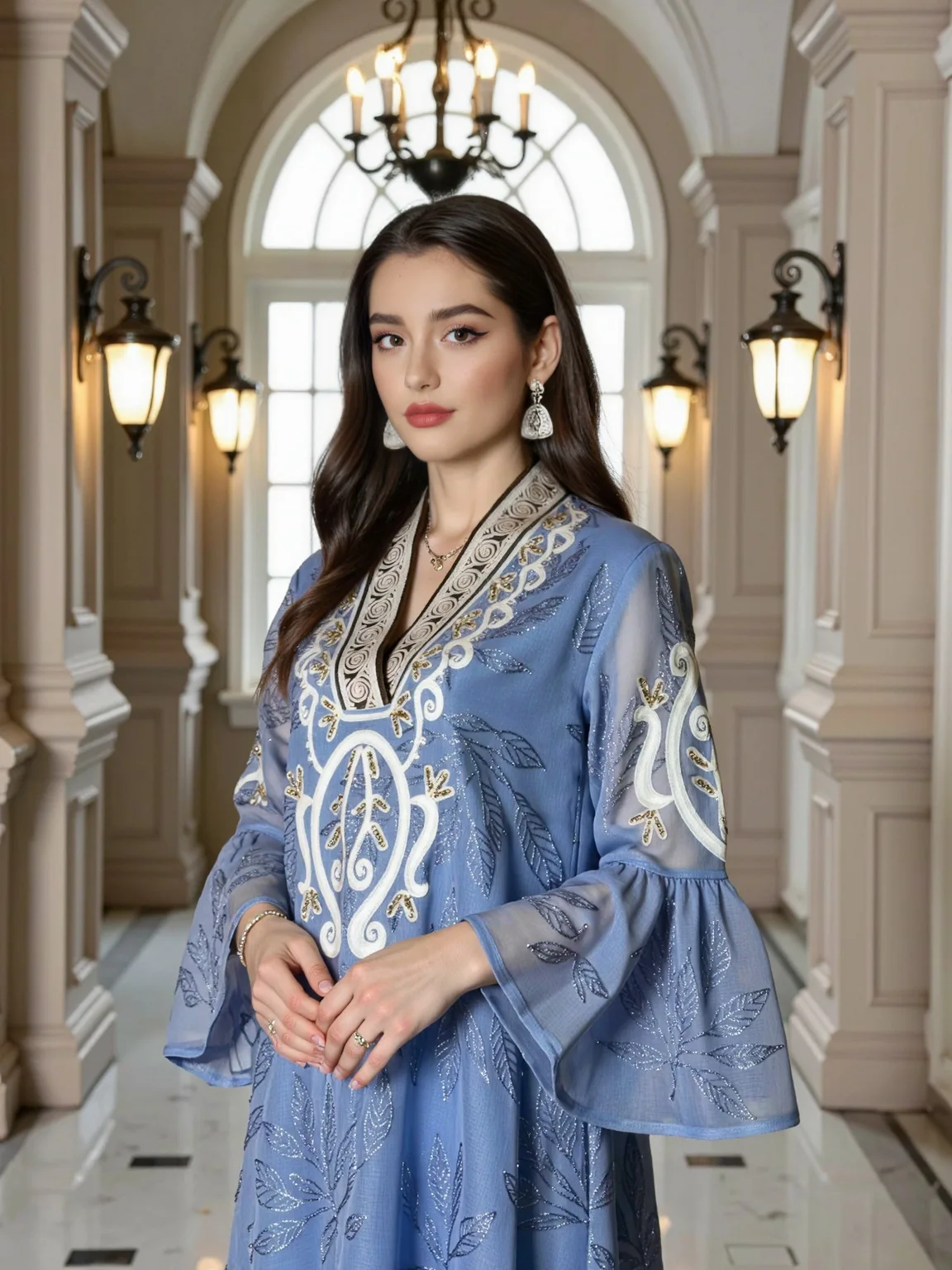 

Мусульманский халат Дубай, женский элегантный модный малазийский халат, Абая, женский халат с вышивкой из веревки