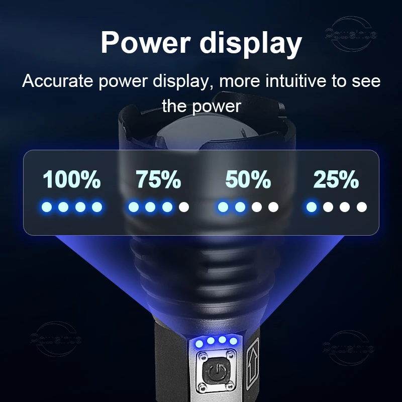 2025 XHP360 High Power LED Flashlight USB Rechargeable LED Flashlight Super Powerful Flashlights Tactical Lantern Camping Torch