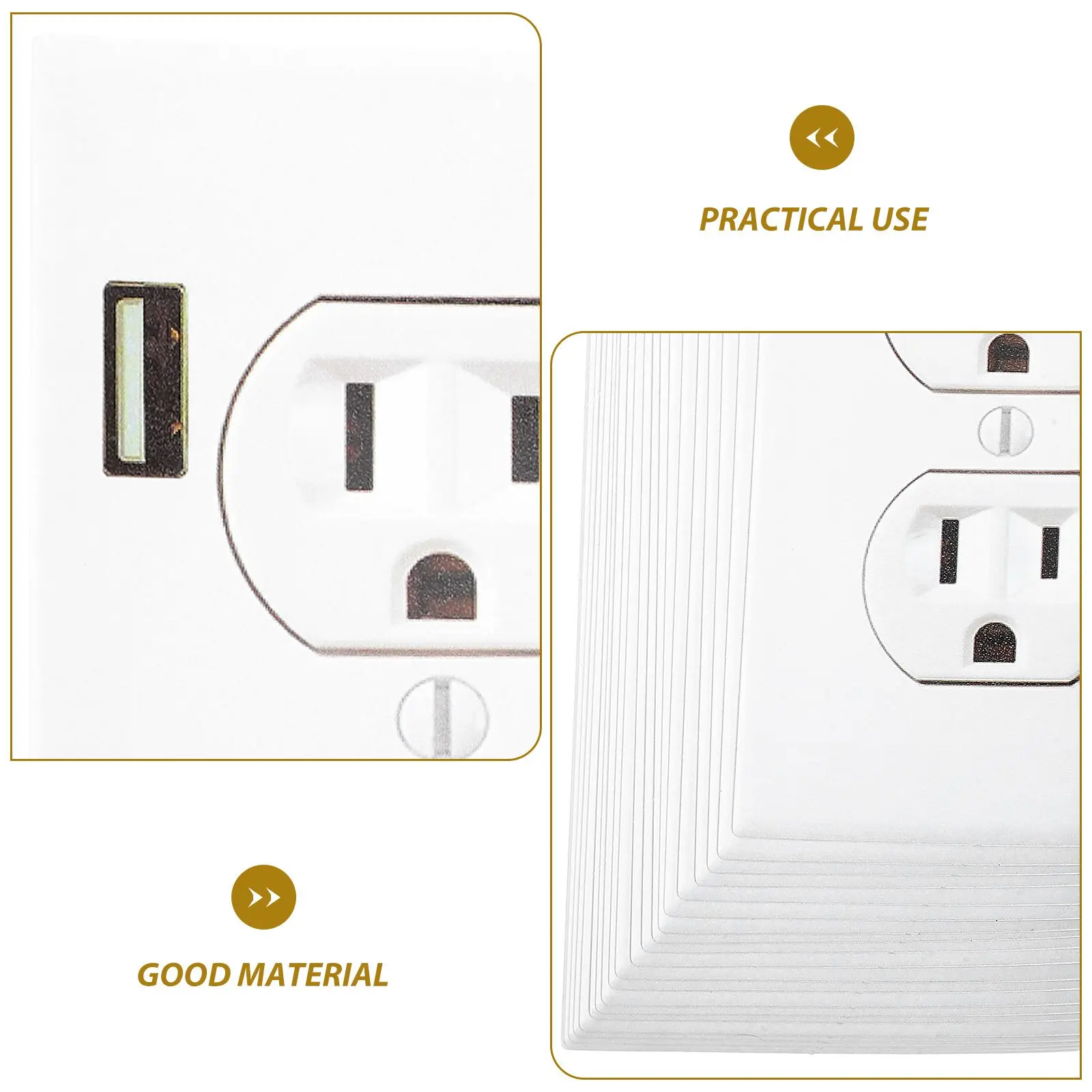 20 Pcs Stickers Simulation Socket Dryer Outlet Duplex Electrical Cover Power Supply Extreme Pranks Receptacle White Work