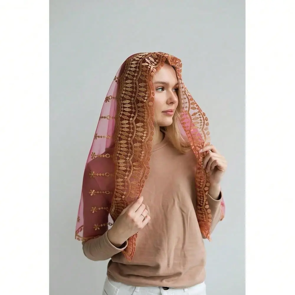 Mantilla Mass Infinity Veil Chu 1rch Lace Veil Spanish Chapel Mass Head Covering Veil Long Sacred Heart