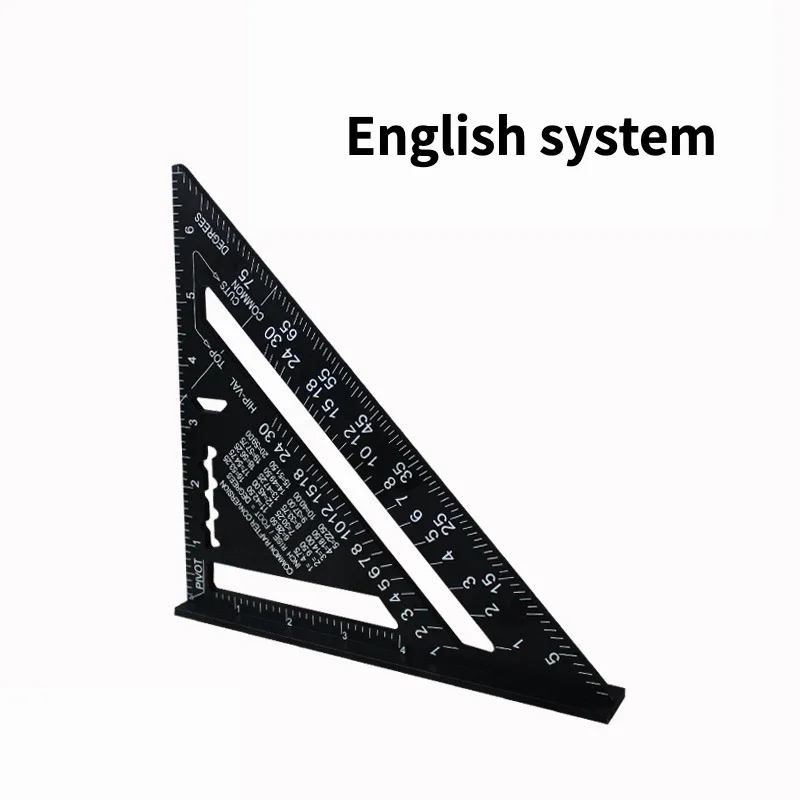 Dreieck Lineal 7 Zoll Messwerkzeug Aluminiumlegierung Zimmermannswerkzeuge Zoll metrisches Winkellineal Geschwindigkeit Quadrat Holzbearbeitungswerkzeuge