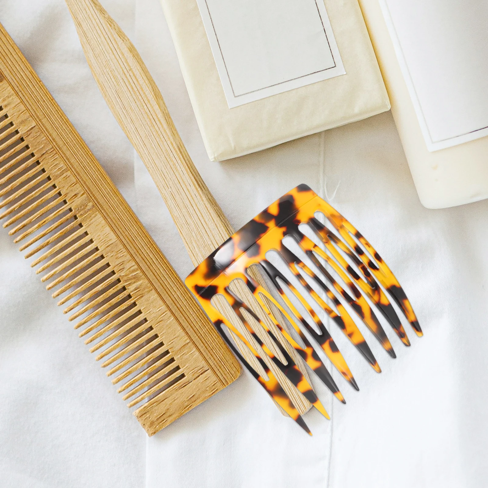 

Acetic Acid Hair Comb Bride Hairbrush Women Acetate Sheet Petal-shape Side Combs for