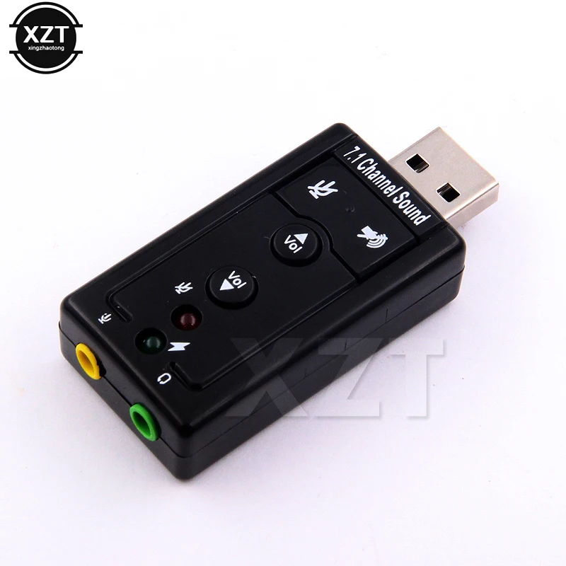 New Virtual 7.1 Channel Sound Card External USB 2.0 Audio Mic Speaker Adapter Microphone Stereo 3.5mm Jack Headset Sound Card
