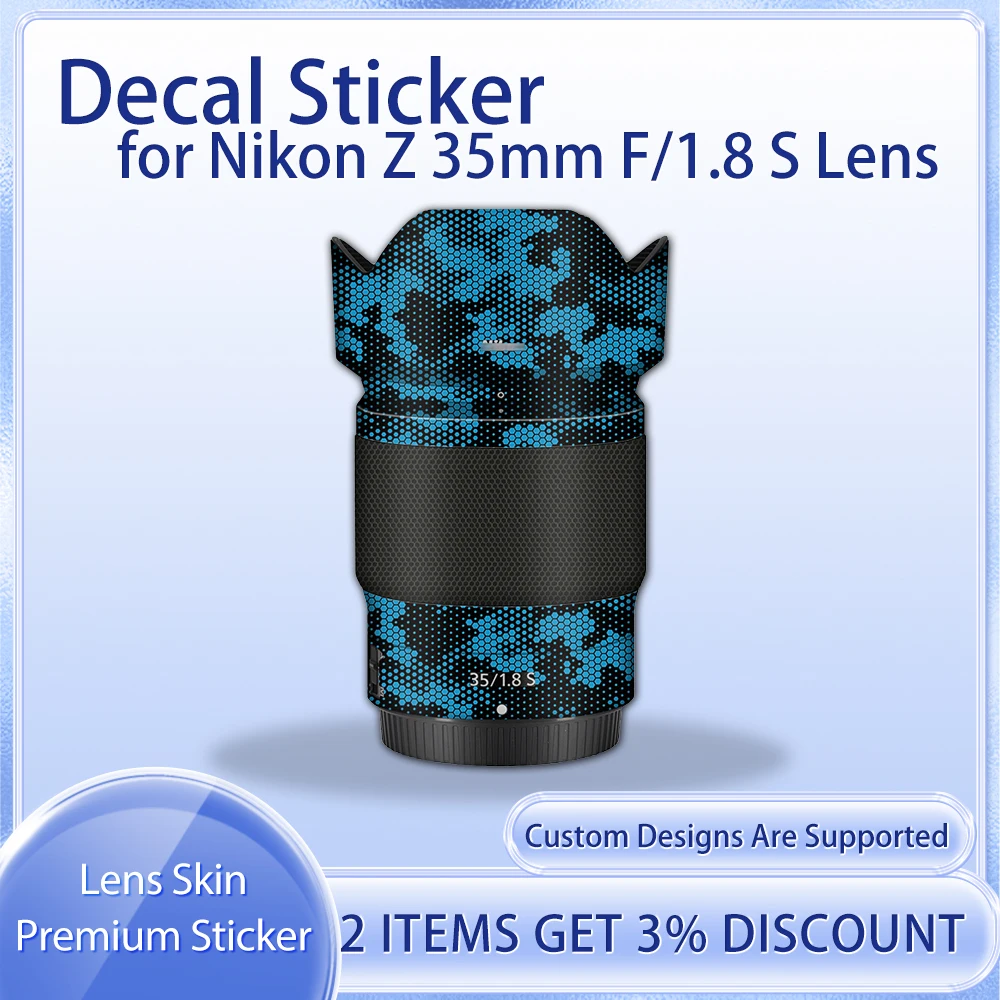 Película protectora adhesiva de piel Z35 para Nikon Z 35mm f/1,8 S, pegatina de lente, cubierta envolvente para Nikkor Z 35F 1,8 S, pieles de lente, calcomanía de piel