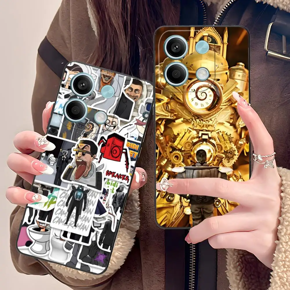 

Skibidi Toilet TV Camera Man Чехол для телефона POCO M7 M6 M5 M4 M3 X7 X6 X5 X4 X3 Pro GT 5G Красочный чехол с принтом Довольно роскошный