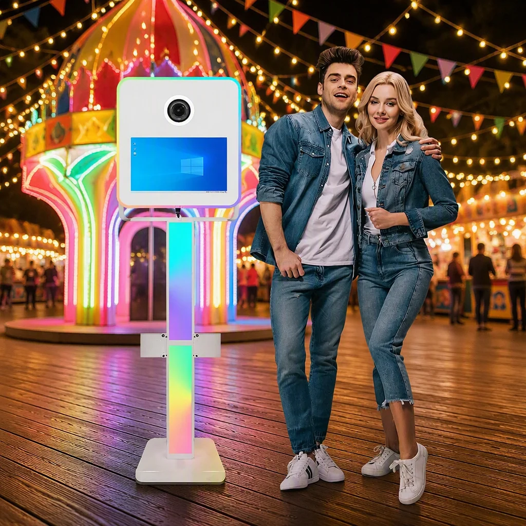 15.6-inch Hot-selling Magic Mirror Photo Booth Housing, DSLR Ring Light, LED Touchscreen, Aviation Advertising Equipment