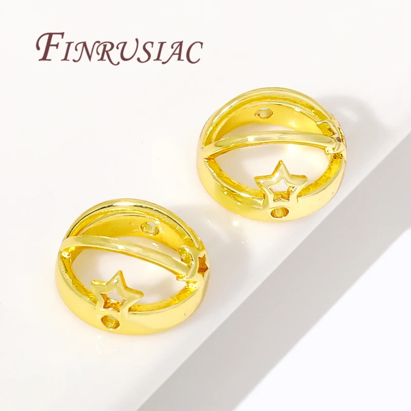 Multi Arten Messing Metall Kreis Rahmen Verbinder Spacer Perle, 14K/18K vergoldet Runde Perle Rahmen für DIY Perlen Schmuck Machen – Detail 31