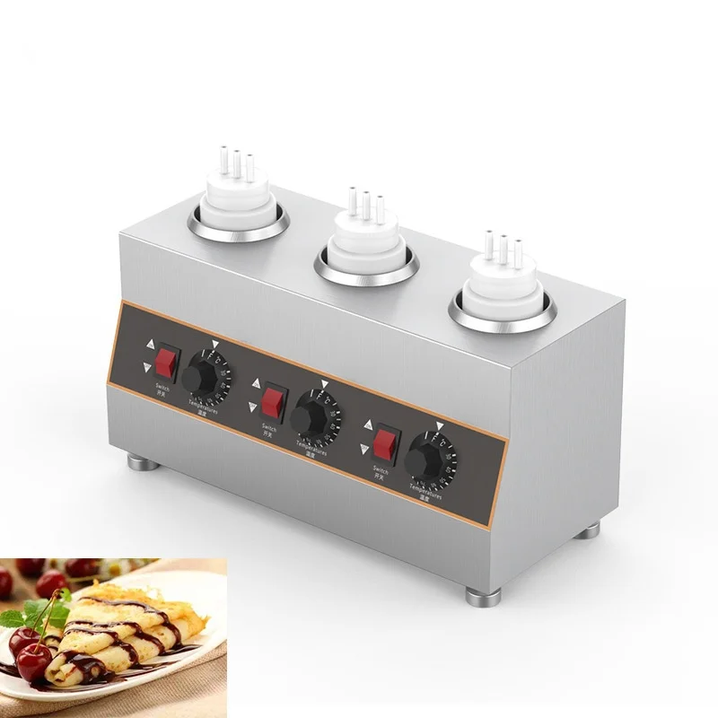 

Commercial Electric Sauce Warmer Jam Heat Preservation Machine 3 Bottles 240W Electric Jam Heater Sauce Warmer Casual Fast Food