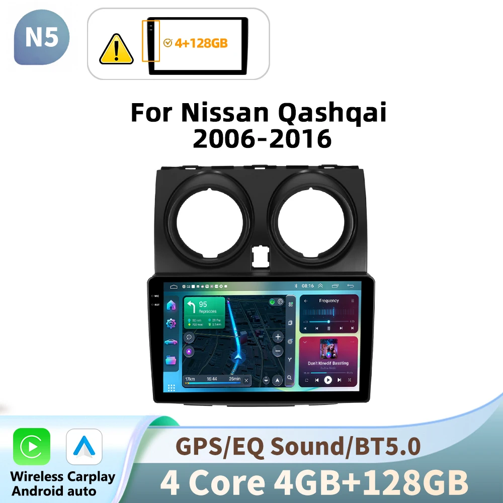 Podofo CarPlay Android Auto autoradio voor Nissan Qashqai 2006-2016 GPS intelligente systemen stereo multimediasysteem autoradio