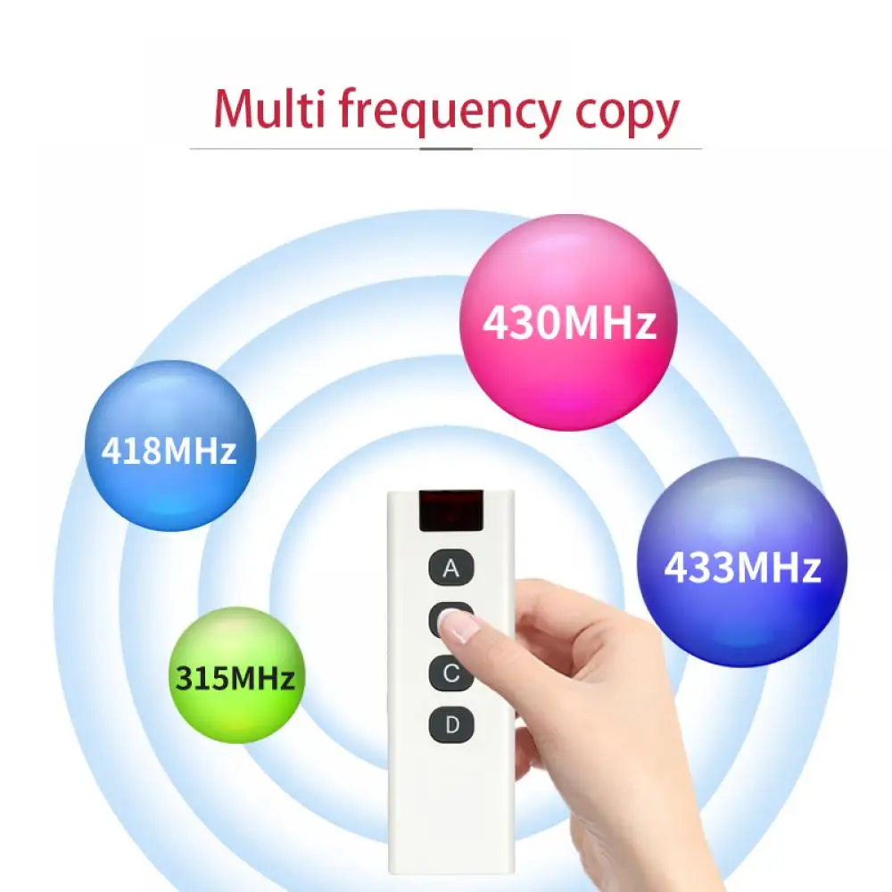 Multi Frequency Copy RF Remote Control 315/ 418/ 430/ 433MHz Universal Duplicator 4 Keys Clone Transmitter for Gate Garage Door