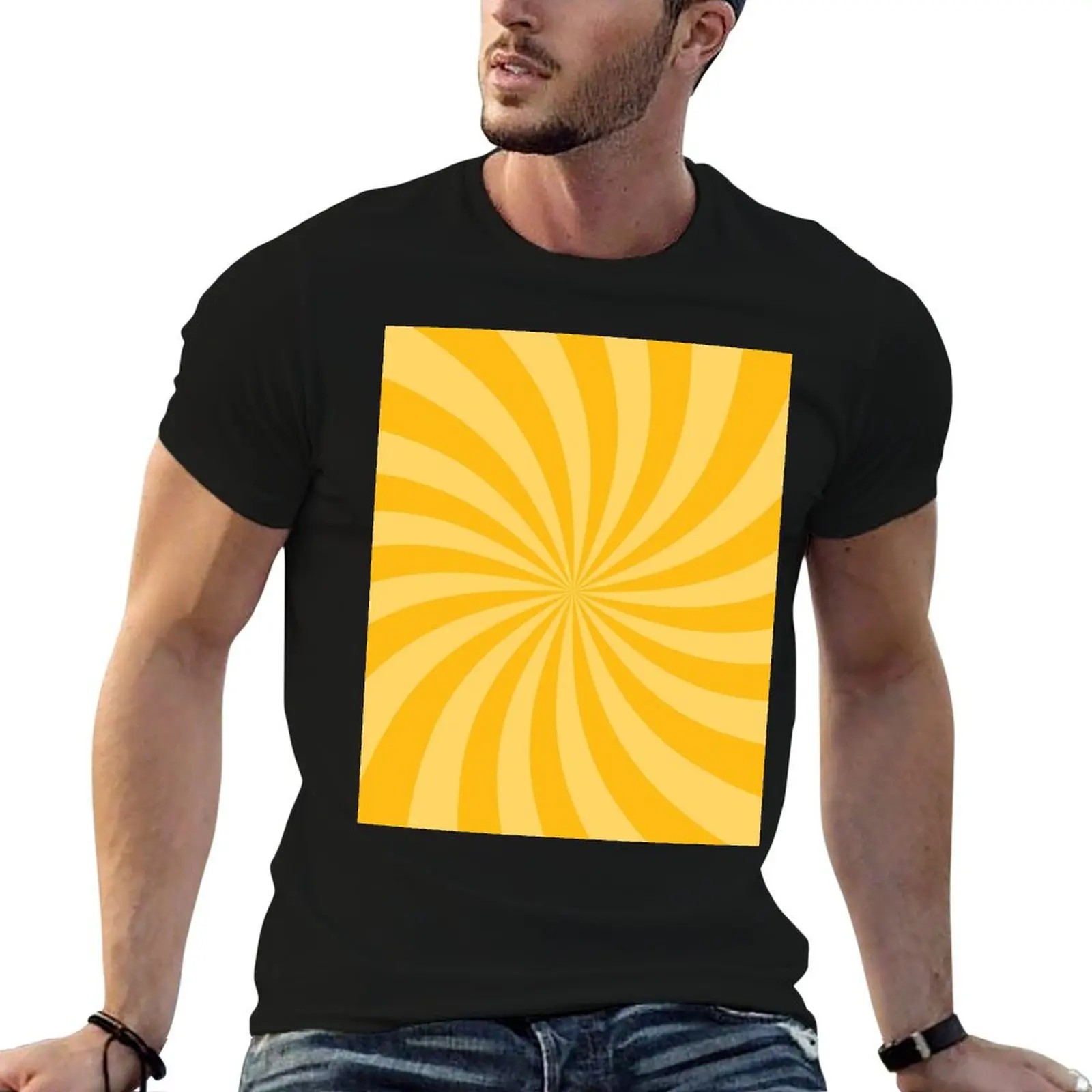Yellow Swirl T-Shirt Blouse customizeds mens graphic t-shirts anime