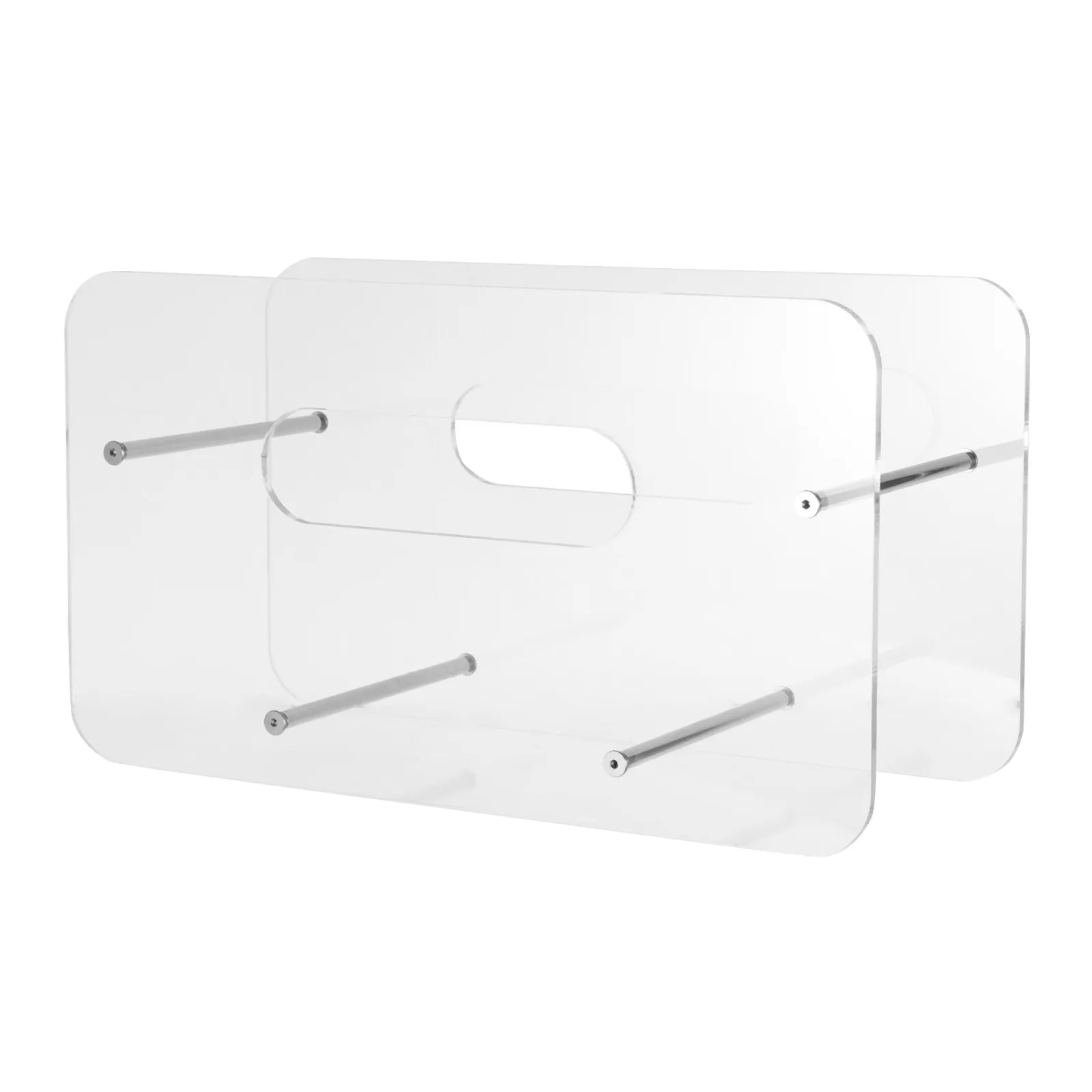 

Acrylic Plate Holder Transparent Paper Plate Organizer for 7-12 Inch Round Square Plates Kitchen Countertop Storage Rack