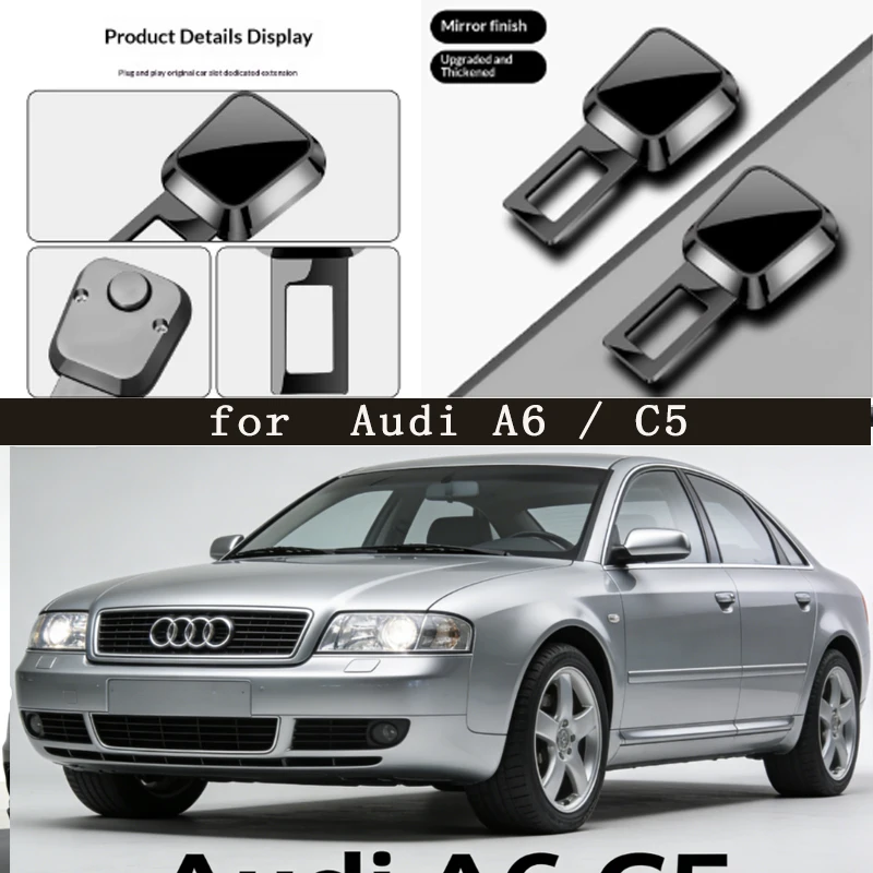

for Audi A6 / C5 Car Seat Belt Clip Extender Safety Seatbelt Lock Buckle Plug Thick Insert Socket Extender Safety Buckle