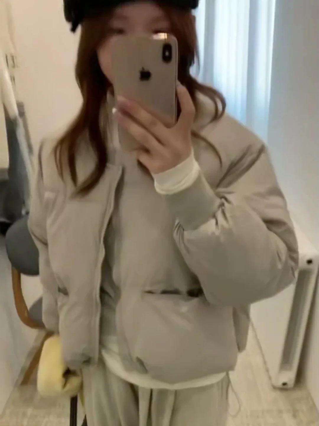 Casual Sle Version coréenne ort longueur fermeture à glissière hiver Thiened coton femmes ample chaud manteau rond