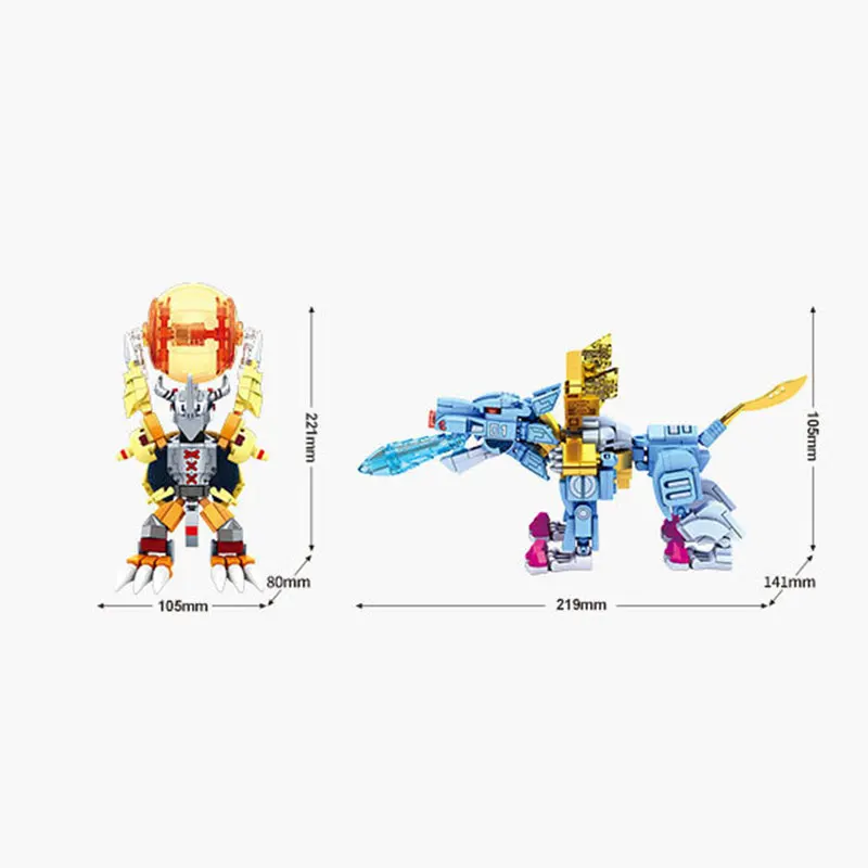 Digimon Monsters Battle Scene Cartoon Building Blocks Skull War Greymon Metal Garurumon Model Brick Toy Kid Adult For Gifts