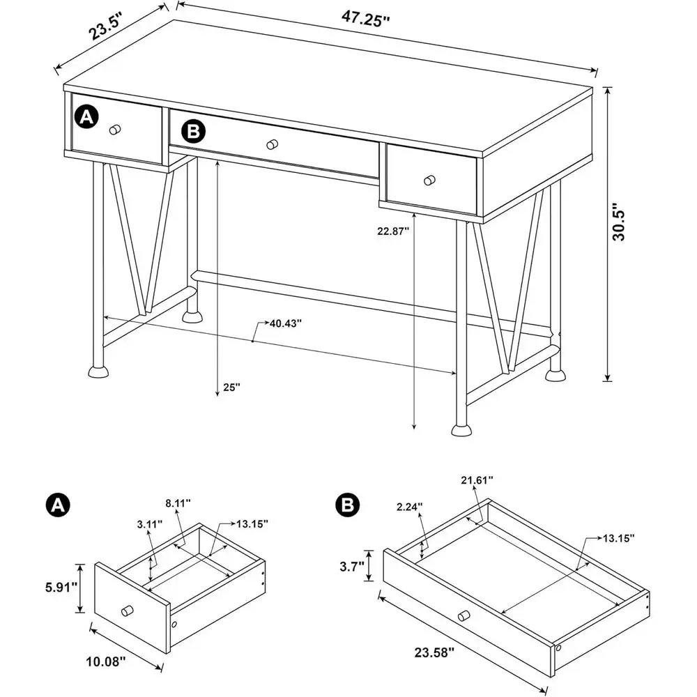

Special OfferTwo-Piece Computer Desk And Bookcase Set, Rustic Nueg Engineered Wood With Industrial Black Metal E, Desk 47.25 X 2