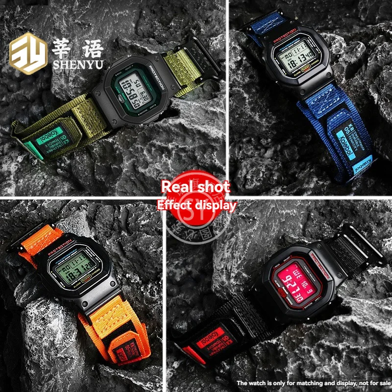 FOR Casio DW-5600/G-5600/GW-B5600/GW-M5610 Nylon sports men's watch strap with a special modified interface, suitable