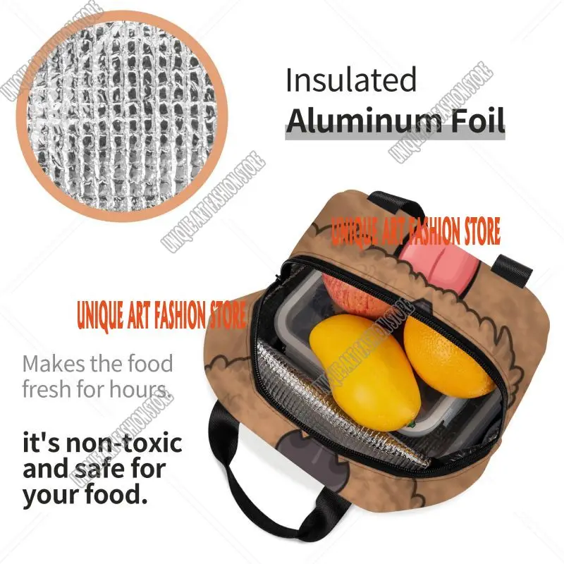 Custom Cute Poodle Puppy Lunch Bag Women Dog Animal Thermal Cooler Insulated Lunch Boxes for Children School