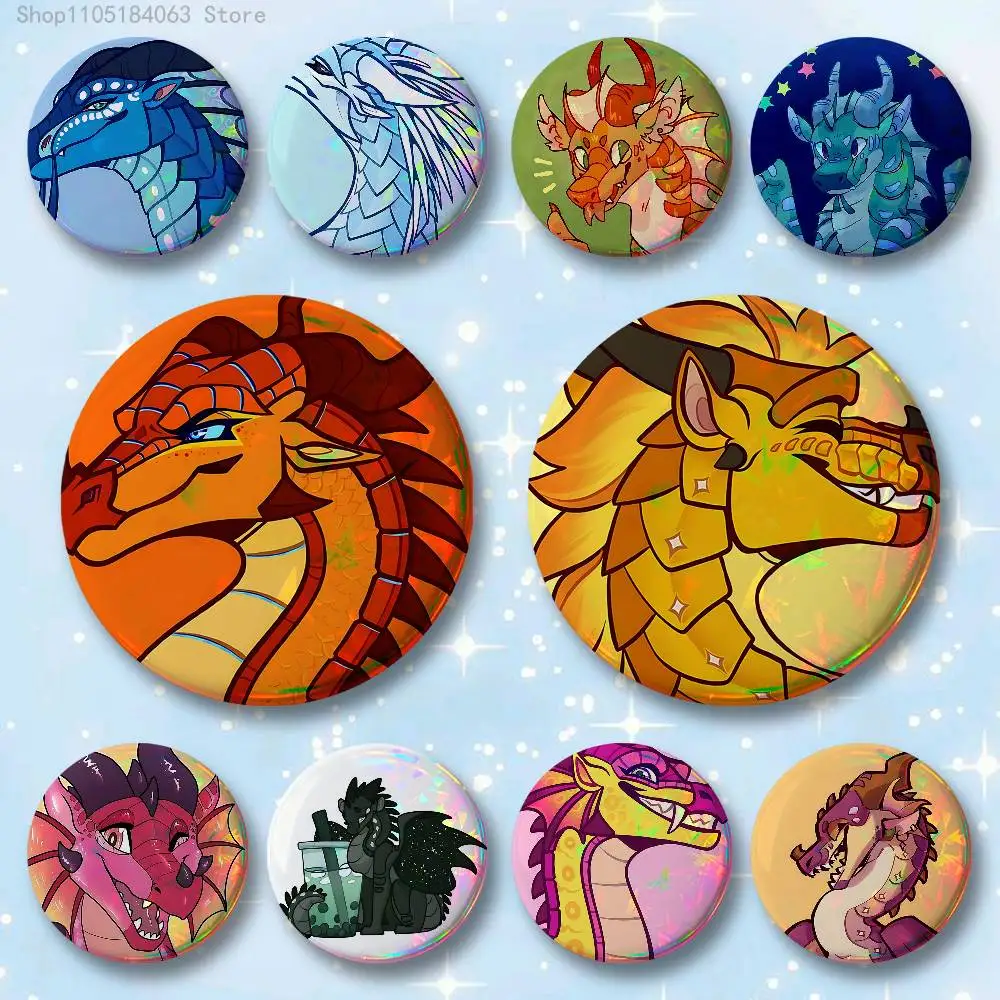

W-Wings of F-Fire Dragon Custom Badges 75mm 44mm 25mm Brooch Backpack Hat Enamel Pins Accessories Toys Gifts
