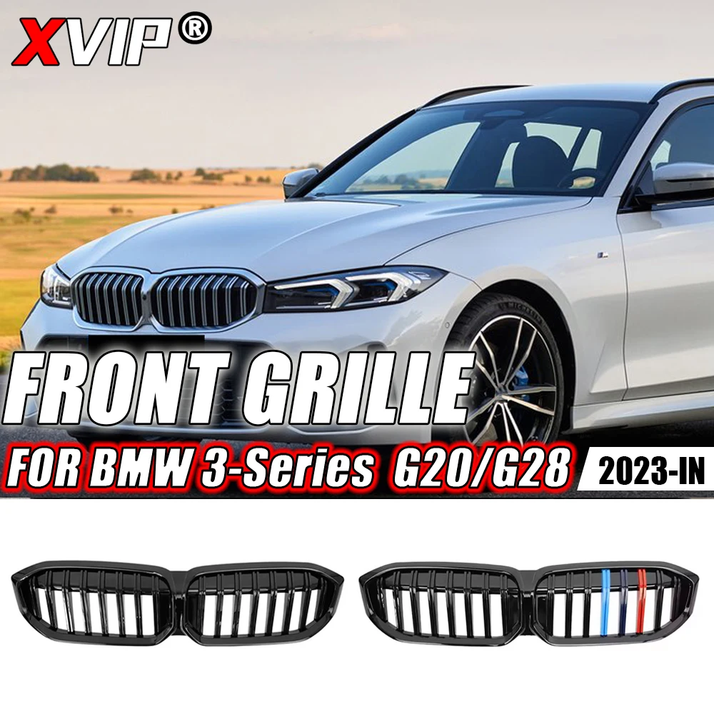 

XVIP Chrome Diamond Style Front Bumper Grilles For BMW 3-Series G20/G21/G28 LCI 2023-IN 320i 330i Single Line Style Upper Grills