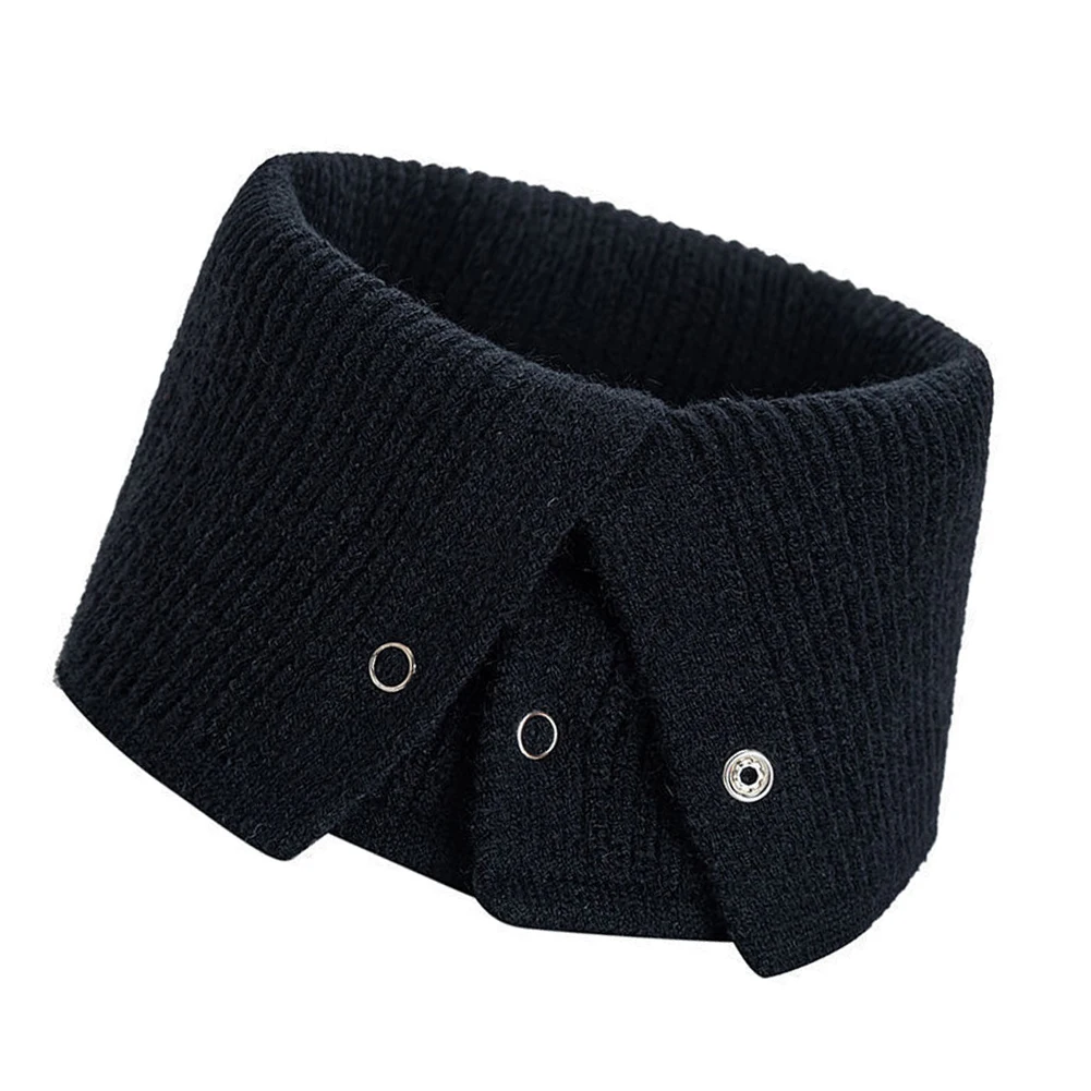 

Winter Tube Scarf with Snap Closure Thermal Plush Scarf Neck Warmer Windproof for Outdoor Activities Cycling Riding Skiing Black