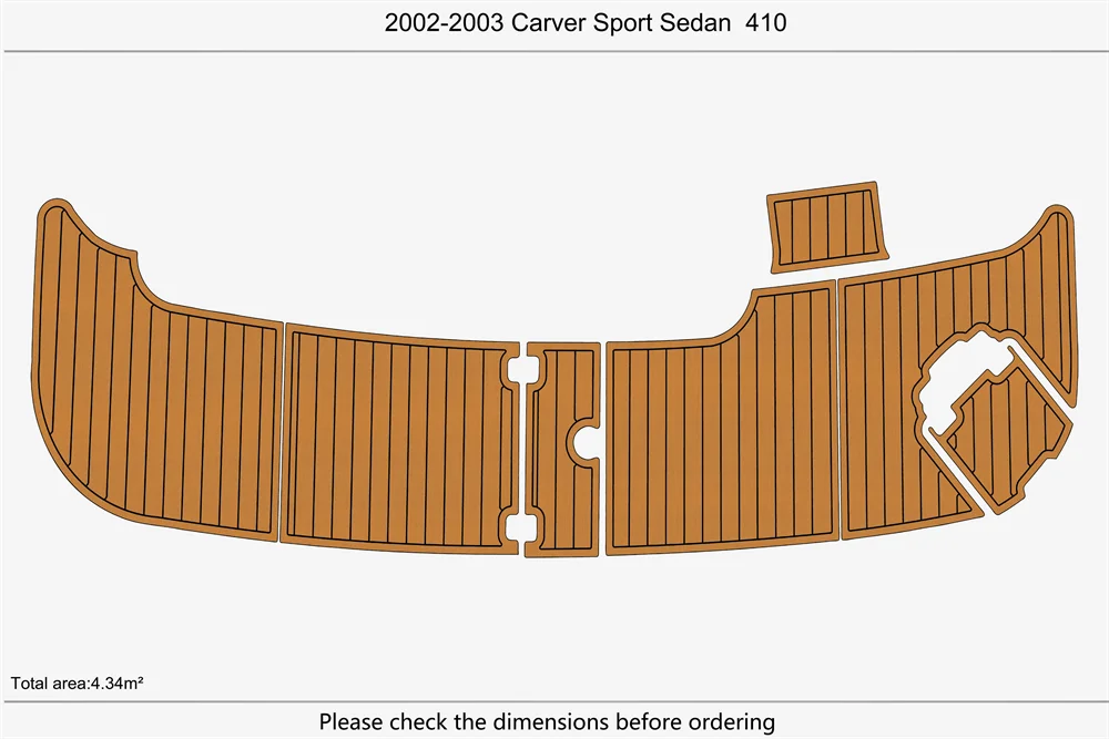 Eva foam Fuax teak seadek marine floor For 2002-2003 Carver Sport Sedan 410 Swim Platform 1/4