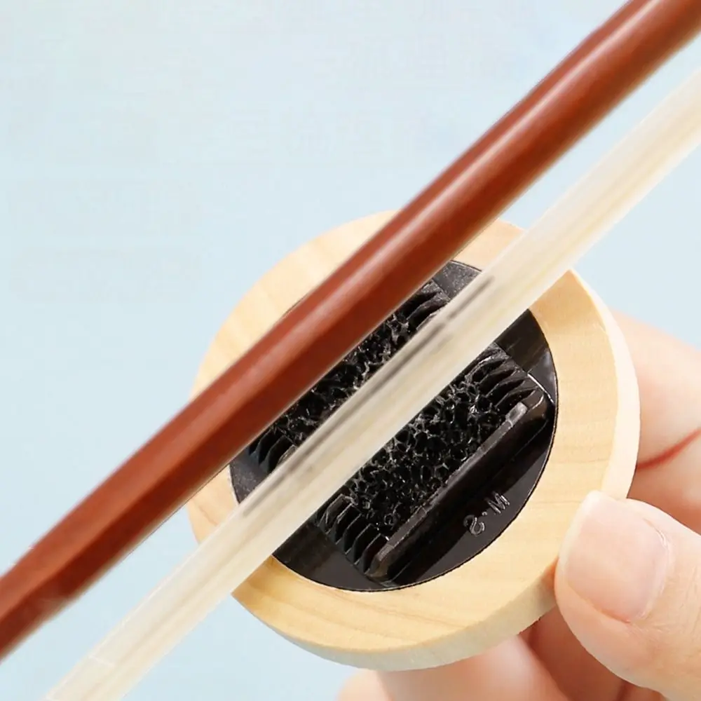 Cleaning Tool Black Violin Bow Hair Brush 5.9*5.9cm Round Violin Bow Tail Comb Wood Portable Erhu Bow Brush Luthier