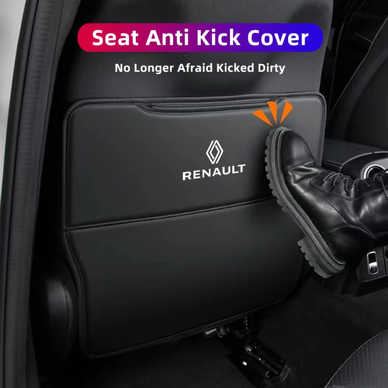 Car Anti-Kick Pad Seat Back Protector Cover Accessories For Renault ZOE QM6 Austral Kardian Rafale Kangoo Arkana Clio Koleos