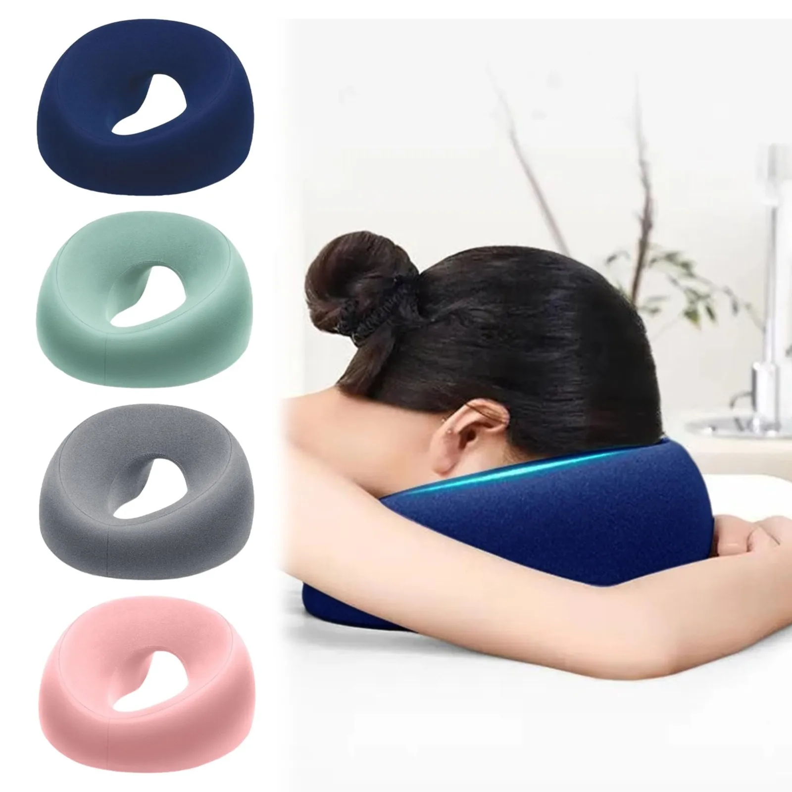 Ergonomics Lying Down Pillow Memory Foam Breathable Head Rest Support Pillow Body Massage Face Rest Pillow Headrest Pack Pillow