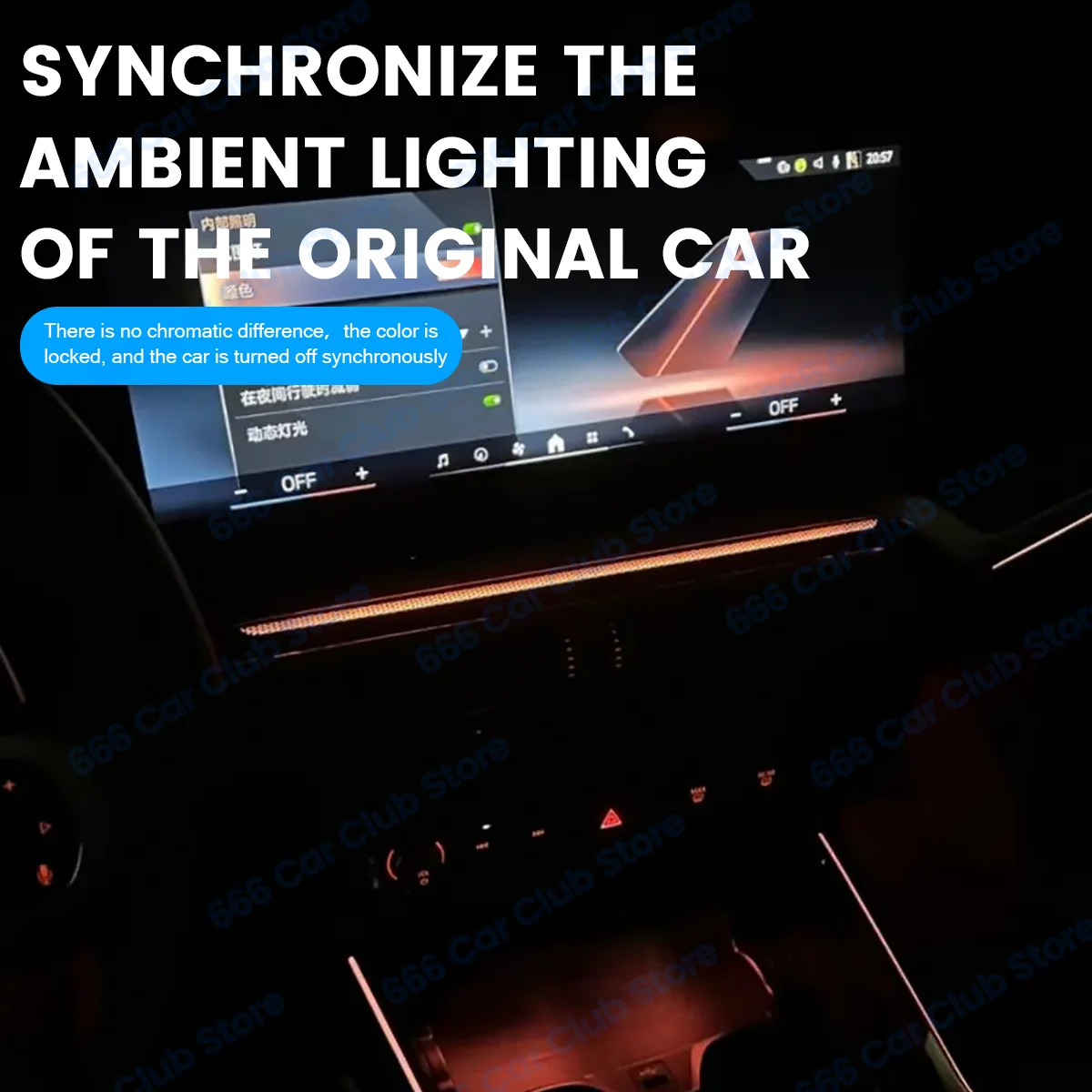 11 Colours Car LED Vents For BMW 2023+ G20 G22 G80 G82 i3 i4 M3 M4 Central Console air Conditioning Vent Ambient Light