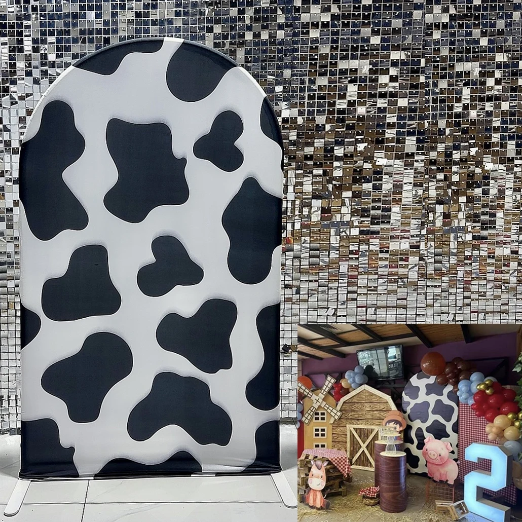 Cubiertas de fondo arqueadas con tema de granja, soporte de arco elástico de vaca para cumpleaños, Baby Shower, decoración de fiesta, GX-1092