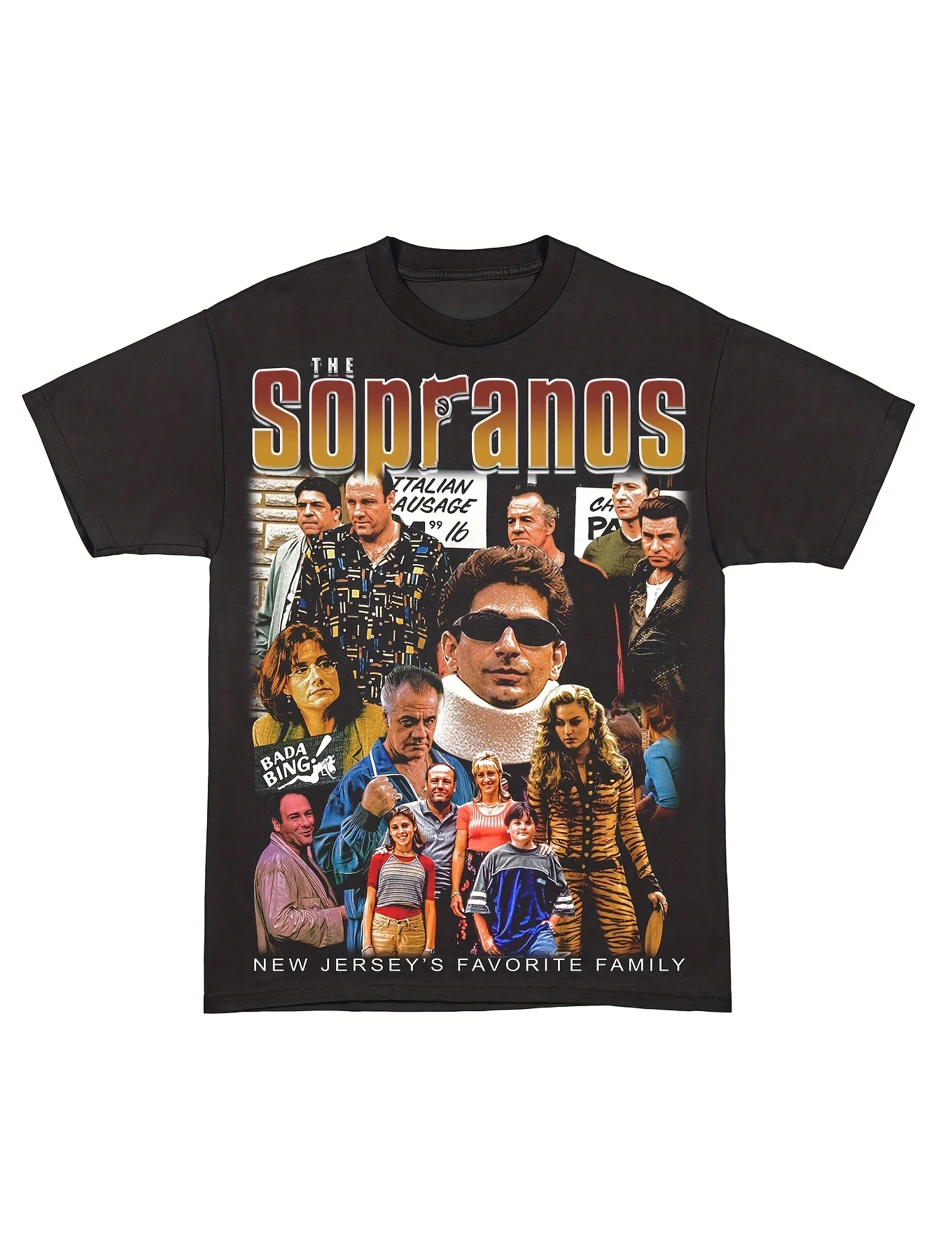 Sopranos T-Shirt, A Comfortable Short-Sleeve Tee for Both Men and Women, Featuring A Retro Y2K Street Style