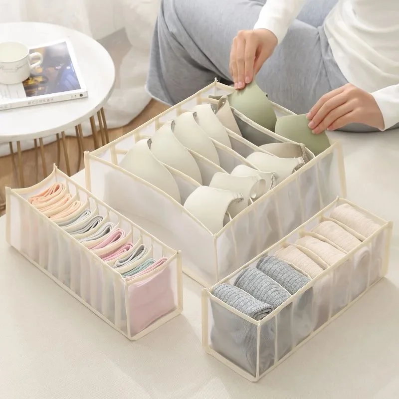 6/7/11Girds Underwear Organizer Foldable Home Cabinet Divider Storage Box Closet Drawer Organizers Socks Bra Storage Organizer