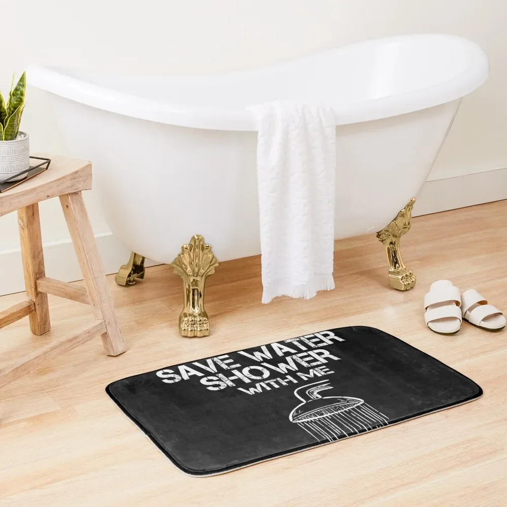 

Funny Adult Puns Save Water Shower With Me Adult Humor Bath Mat Non Slip Carpet Kitchen Rug Mat