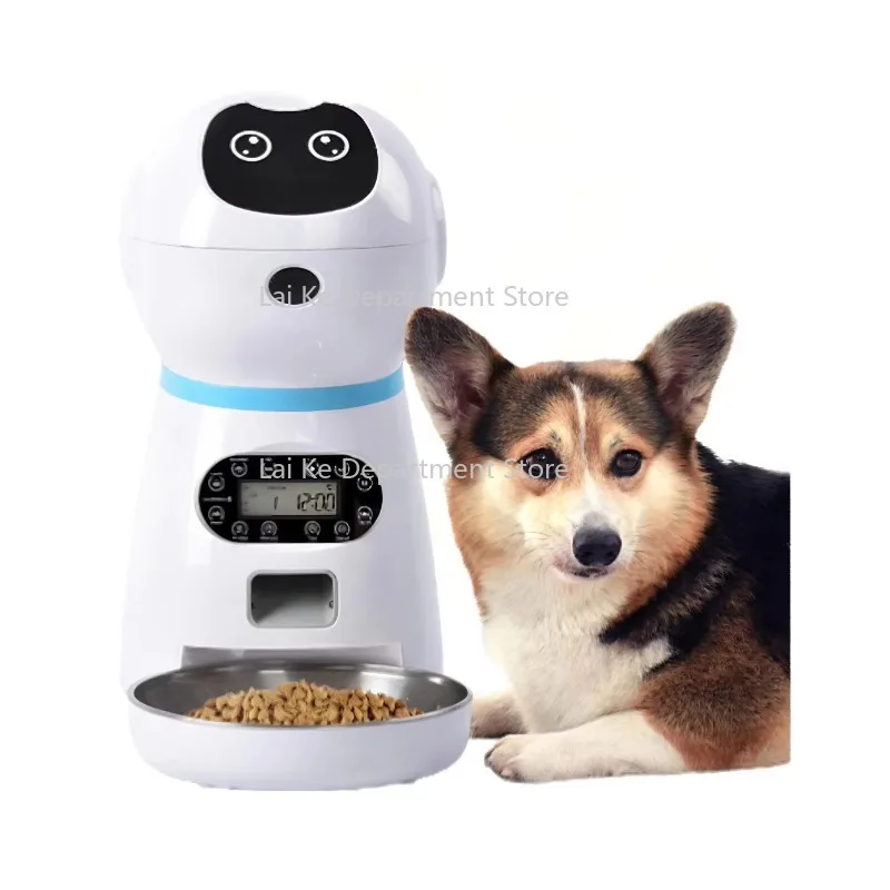 

Stainless Steel Pet Auto Feeder: Timed Dispensing, Voice-Activated, Cat & Dog Compatible