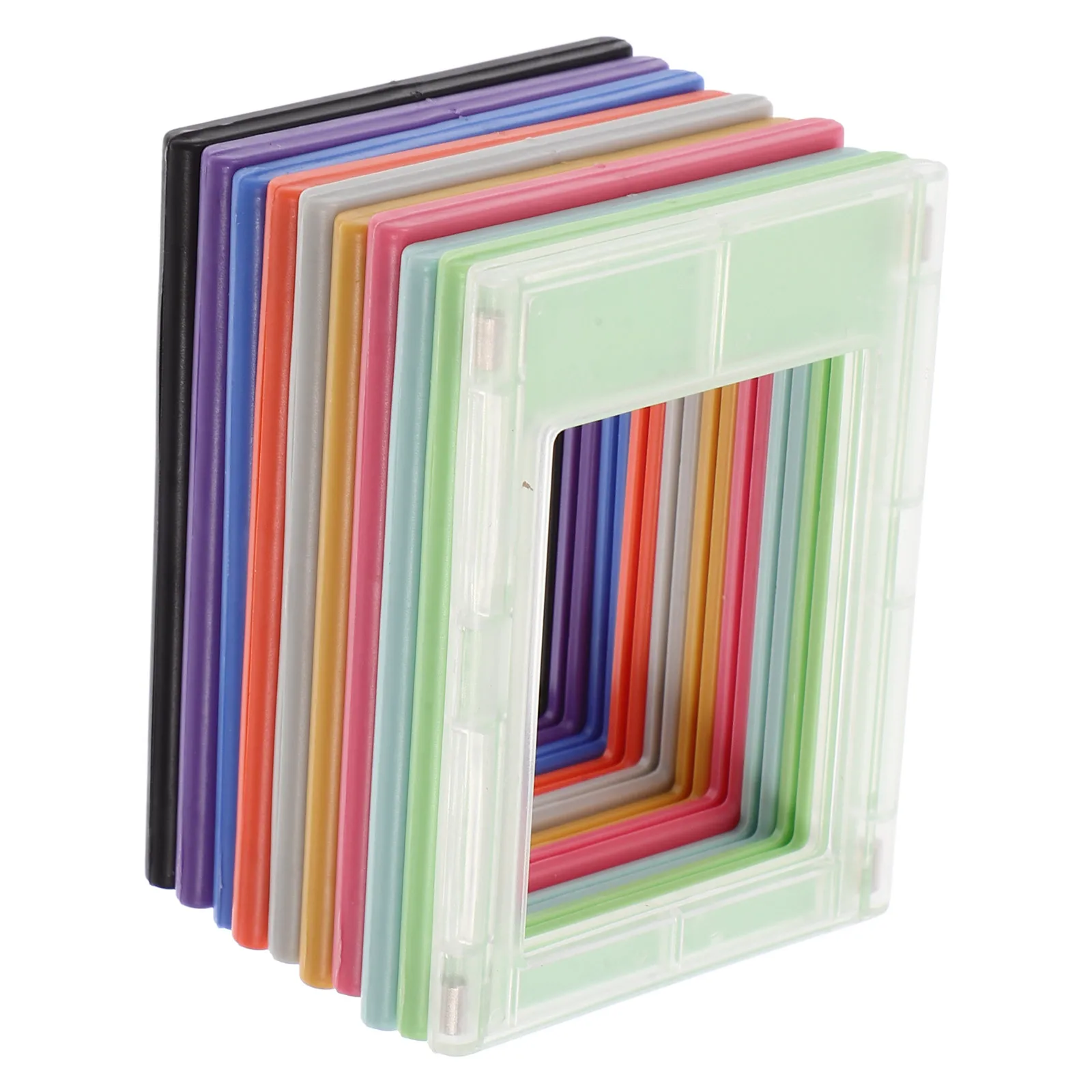 

10 Pcs Photo Frame Mini Refrigerator Picture Frames Plastic Refrigerator Picture Frames Brown Various Sizes Wallet Kids Art Diy