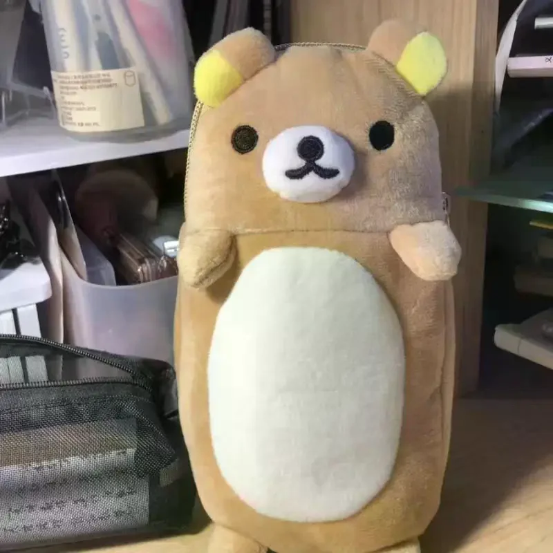 

Cute Standing Posture Self Deprecating Bear Storage Pen Bag Large Capacity Multifunctional Students Stationery Bag