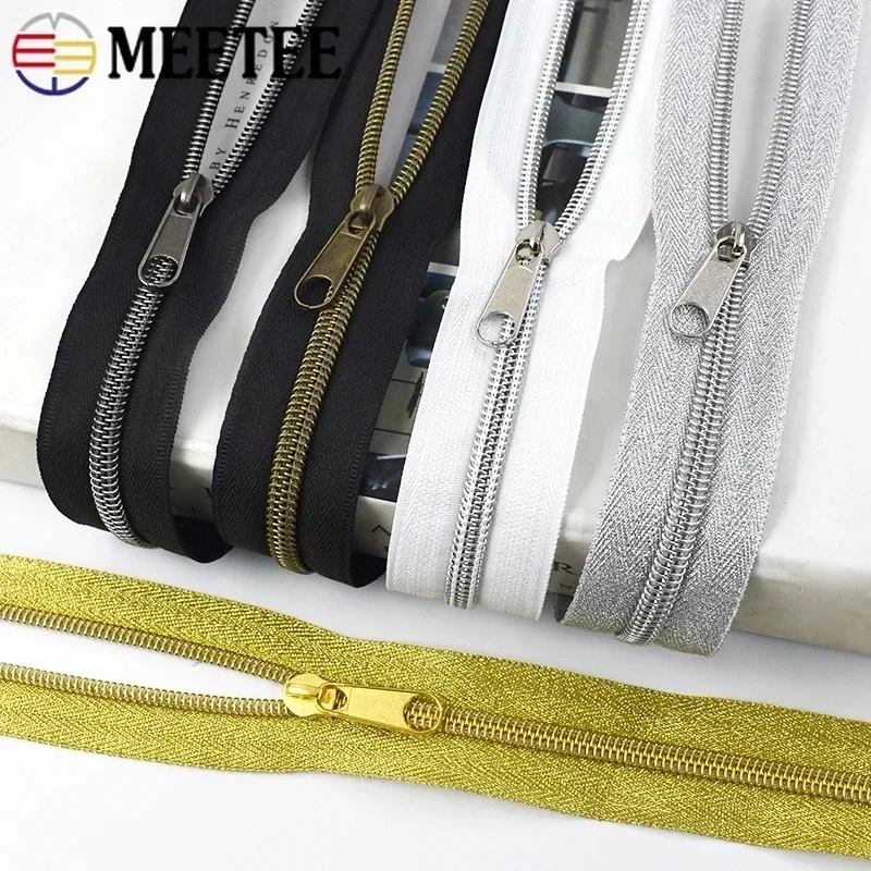 

1-4M 3# 5# Nylon Zipper for Sewing + Plastic Zippers Sliders Bag Garment Shoes Zips Tapes Coil Zip Pulls Head Repair Accessories
