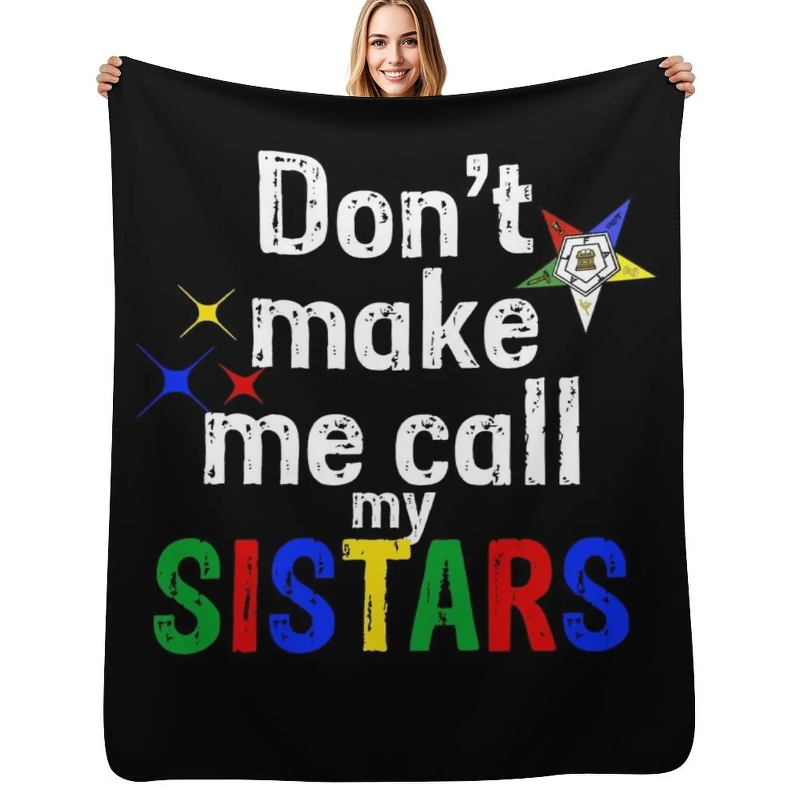 

Funny OES Order Of The Eastern Star Logo Sisterhood Throw Blanket Versatile Cozy Throw Blanket for All Occasions