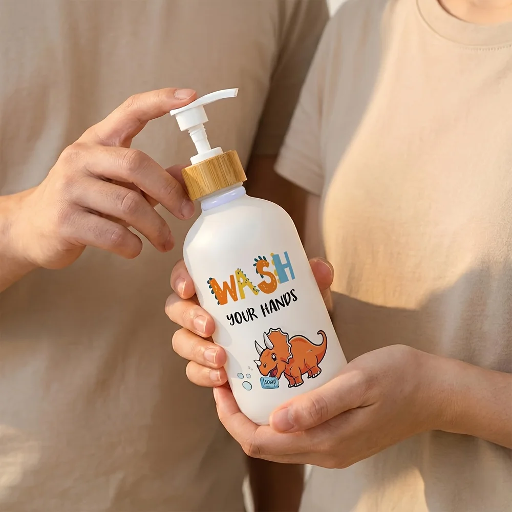 Bathroom Soap Dispenser, Dinosaur Plastic Dish Soap Dispenser with Pump for Kitchen Wash Your Hands Toddler Bathroom Countertop view 2