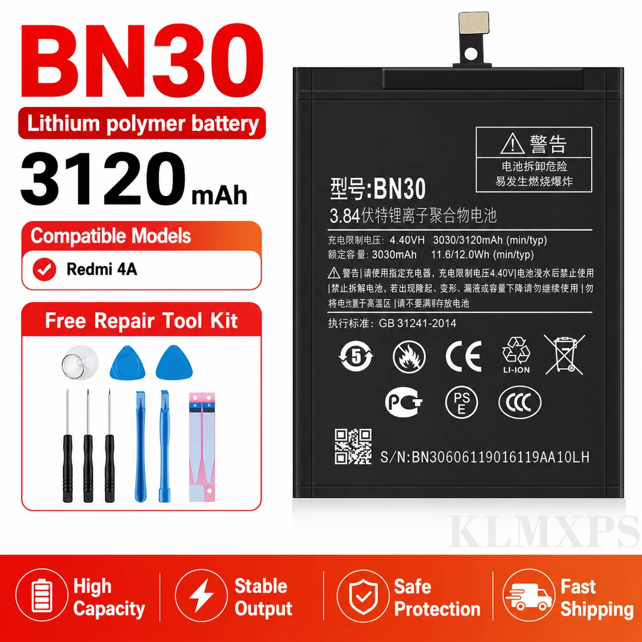 Premium Repair Battery BN30 BN40 BN42 BN34 BN44 BN35 BN3A BM47 BN39 BN36 BM3D For Xiaomi Redmi 4A 4 Pro 5A 5 Plus Go Mi Play