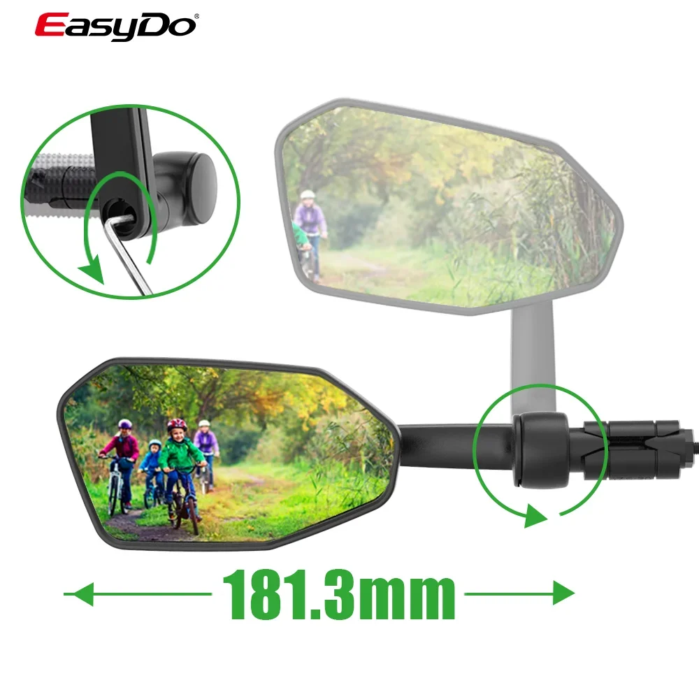 EasyDo Bar End Bike Mirror Electric Moto Moped Rearview Cycling Mirror