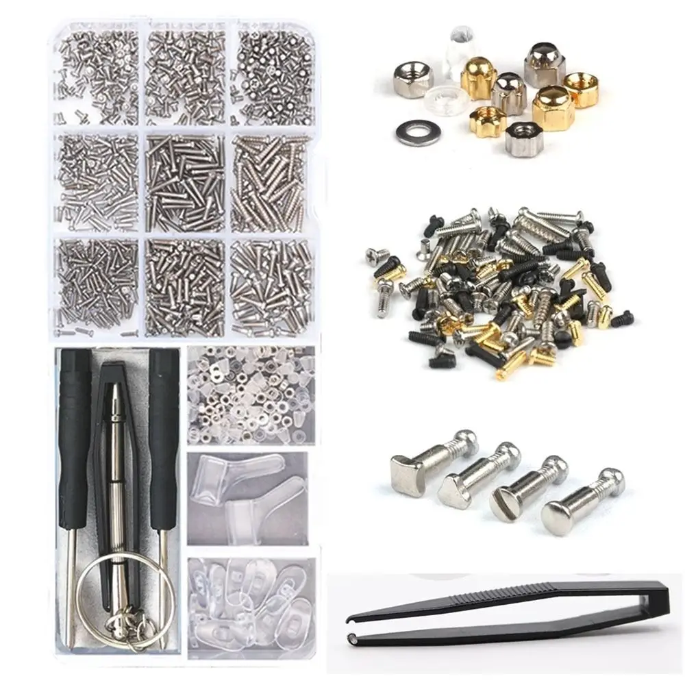 Assorted Kit Repair Tool Kit Screwdriver Screws Sets Repair Kit Tool Eyeglasses Repairing Set Glasses Repair Screw Nut