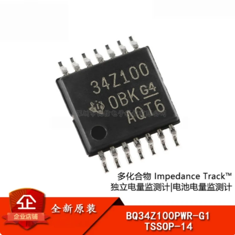 10PCS BQ34Z100PWR-G1 New Original Battery Fuel Gauge IC Impedance Track I2C HDQ TSSOP-14 SMD Battery Management Chip