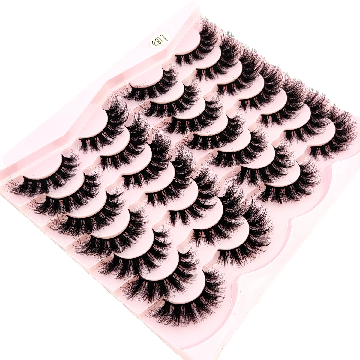 New 14 pairs of 3D artificial mink eyelashes with fluffy and flexible curls natural feather effect lightweight flexible eyelashe