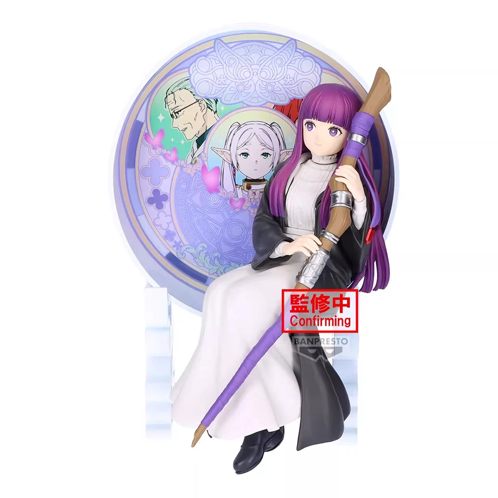 Original banpresto glasscape frieren: além do fim da jornada samambaia figura de ação anime modelo brinquedos colecionáveis presente 15cm