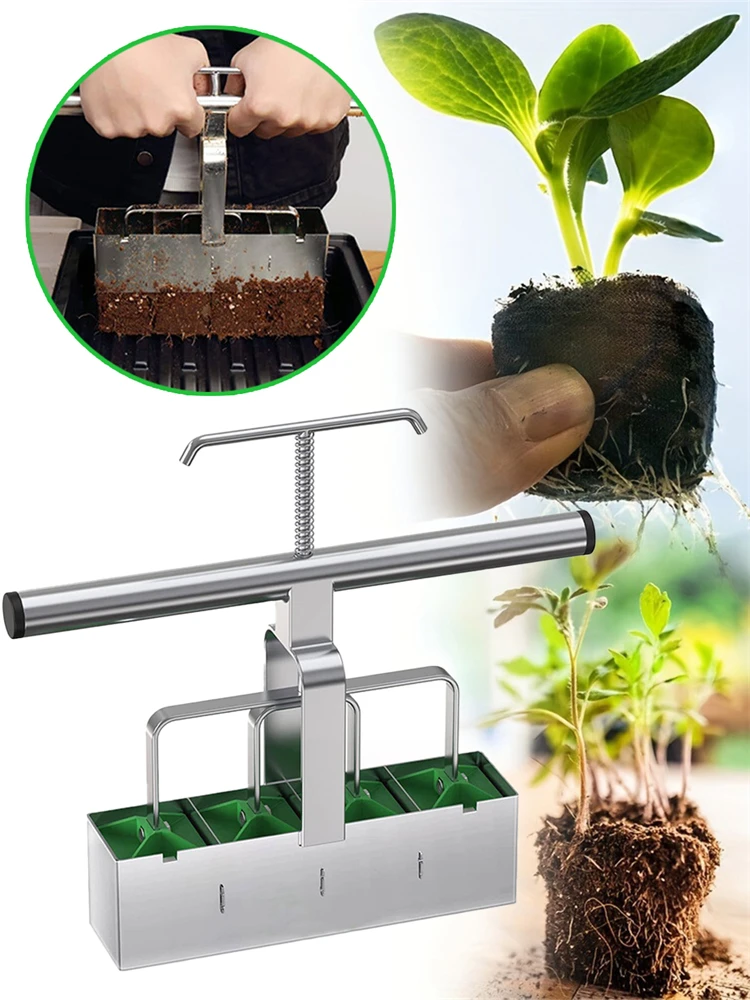 Handheld Seedling Soil Block Maker 4 Cell / 20 Cell Soil Blocking Tool Used for Seedling Nursery Tool Greenhouse Garden Supplies