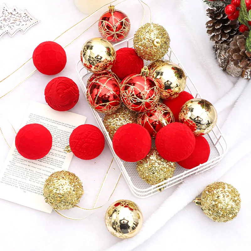 25pcs Christmas Ball Ornament  Xmas Tree Hanging Pendant Snowflake Merry Christmas Decoration for New Year Party Gift