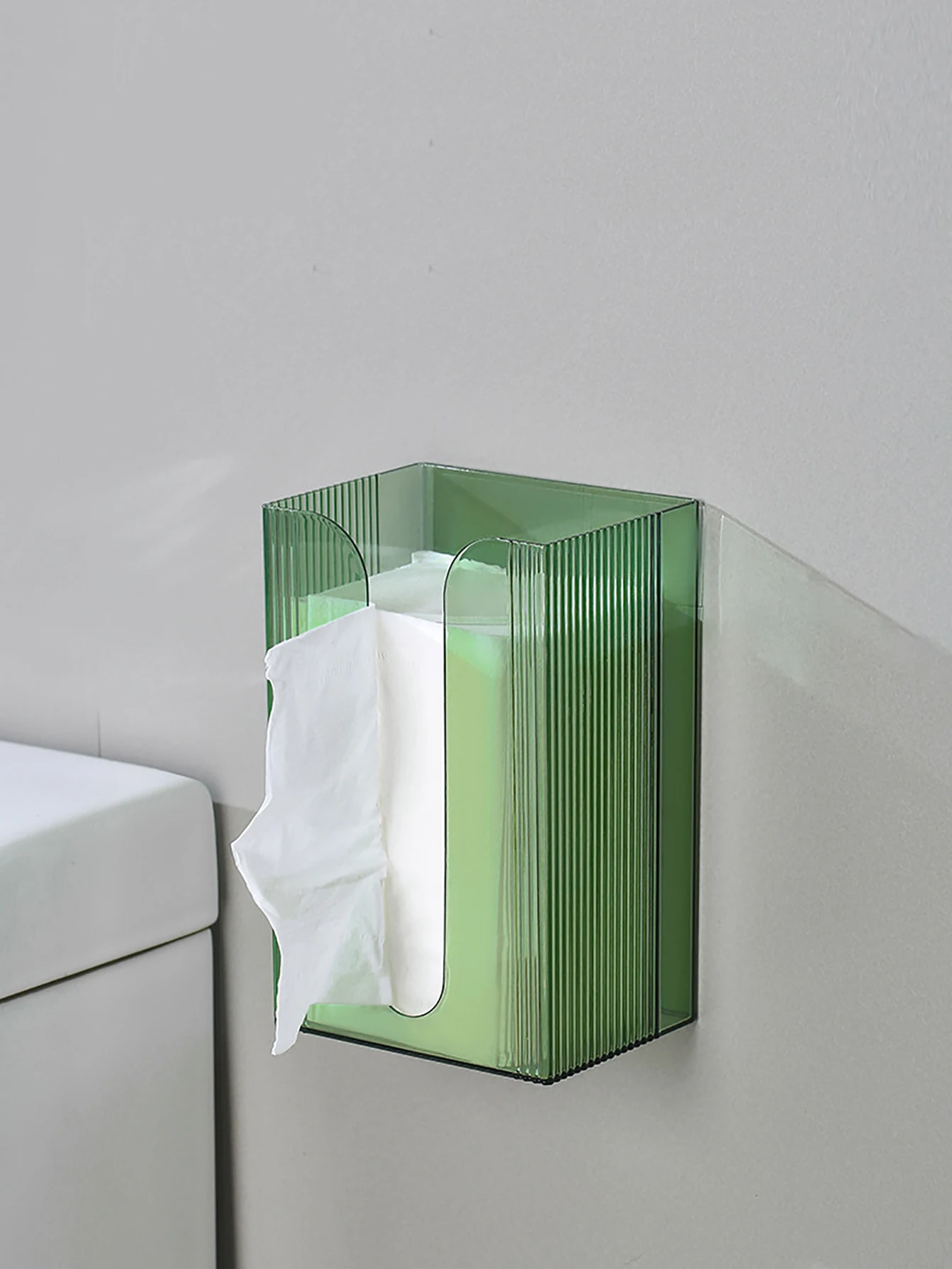 Bathroom Wall-Mounted Self-Adhesive Tissue Box Multi-Function Paper Towels Storage Box Portable Draw Cartons Commodity